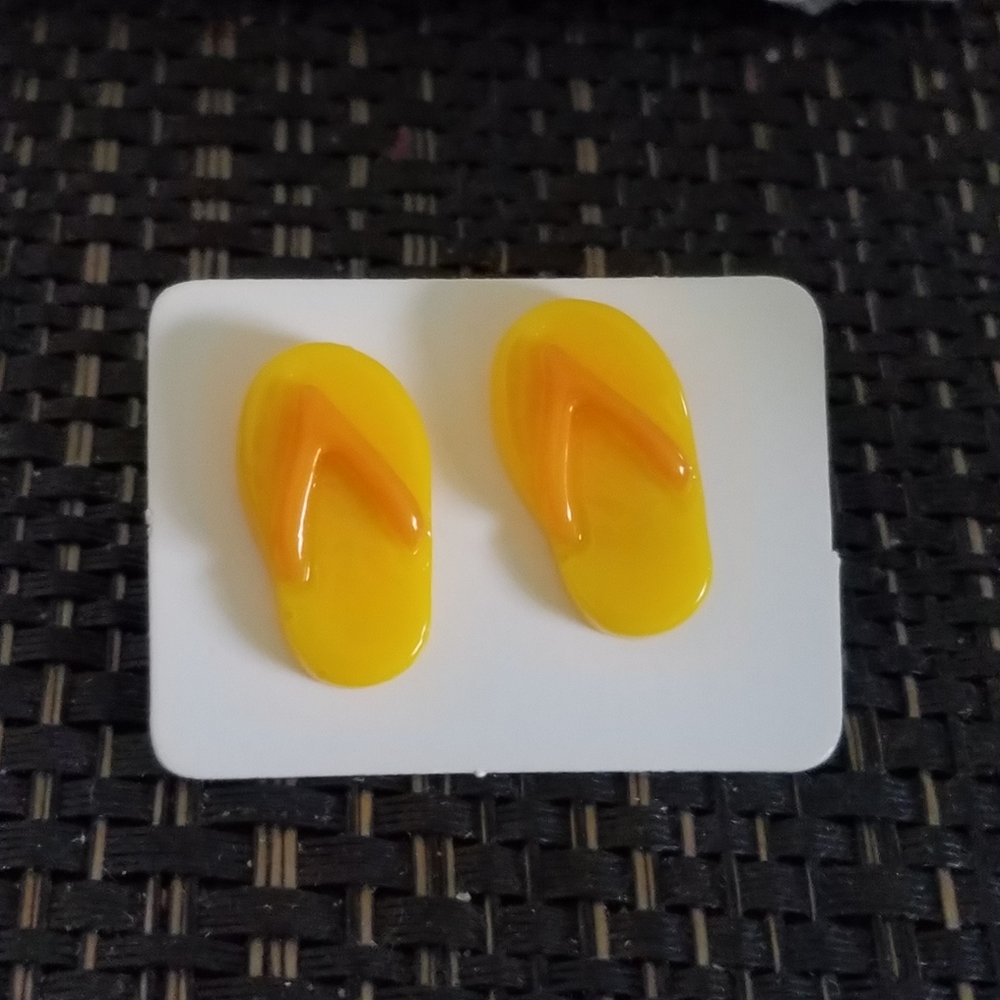 Yellow & Orange Flip Flop Earrings